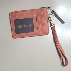 NWT Sienna Mae card / Coin Wristlet. Light orange shade. Vegan leather (faux).